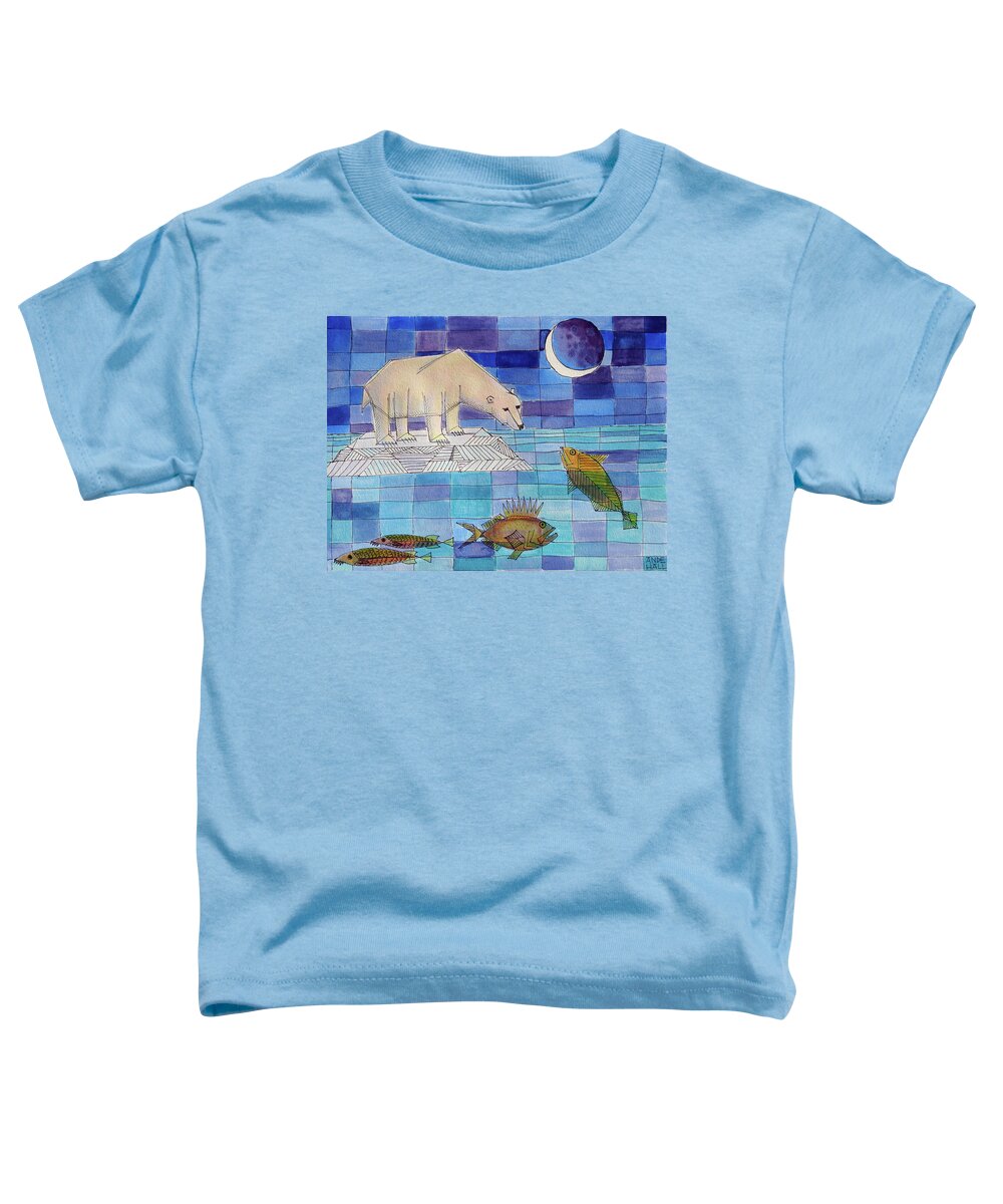 Polar Bear Toddler T-Shirt featuring the painting Northern Tale by Ande Hall