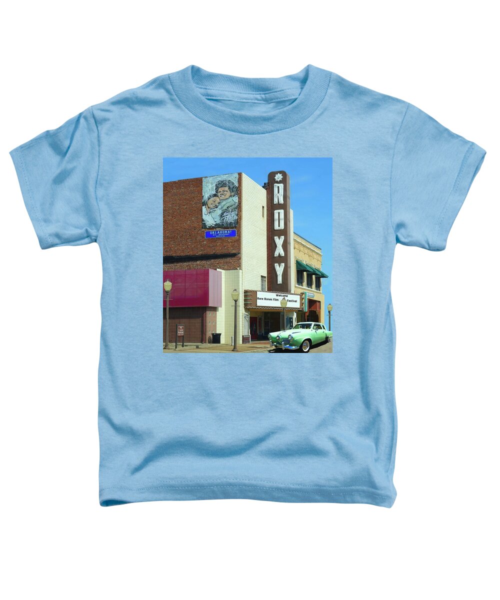 Roxy Toddler T-Shirt featuring the photograph Old Roxy Theater in Muskogee, Oklahoma by Janette Boyd