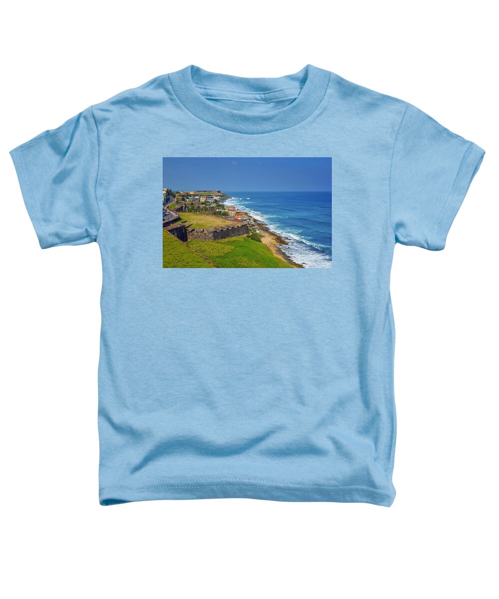 Ocean Toddler T-Shirt featuring the photograph Old San Juan Coastline by Stephen Anderson