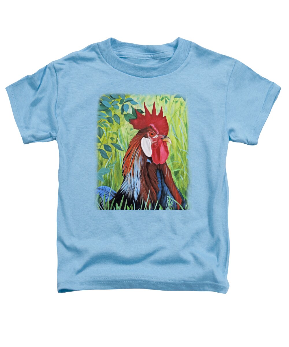 Outlaw Rooster Painting Toddler T-Shirt featuring the painting Outlaw Rooster Accessories by Jimmie Bartlett