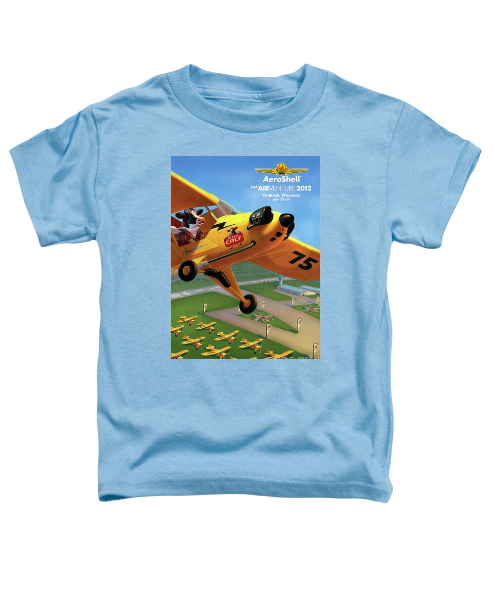 Piper Cub Plane Toddler T-Shirt featuring the painting Piper AirCraft Poster by Robin Moline