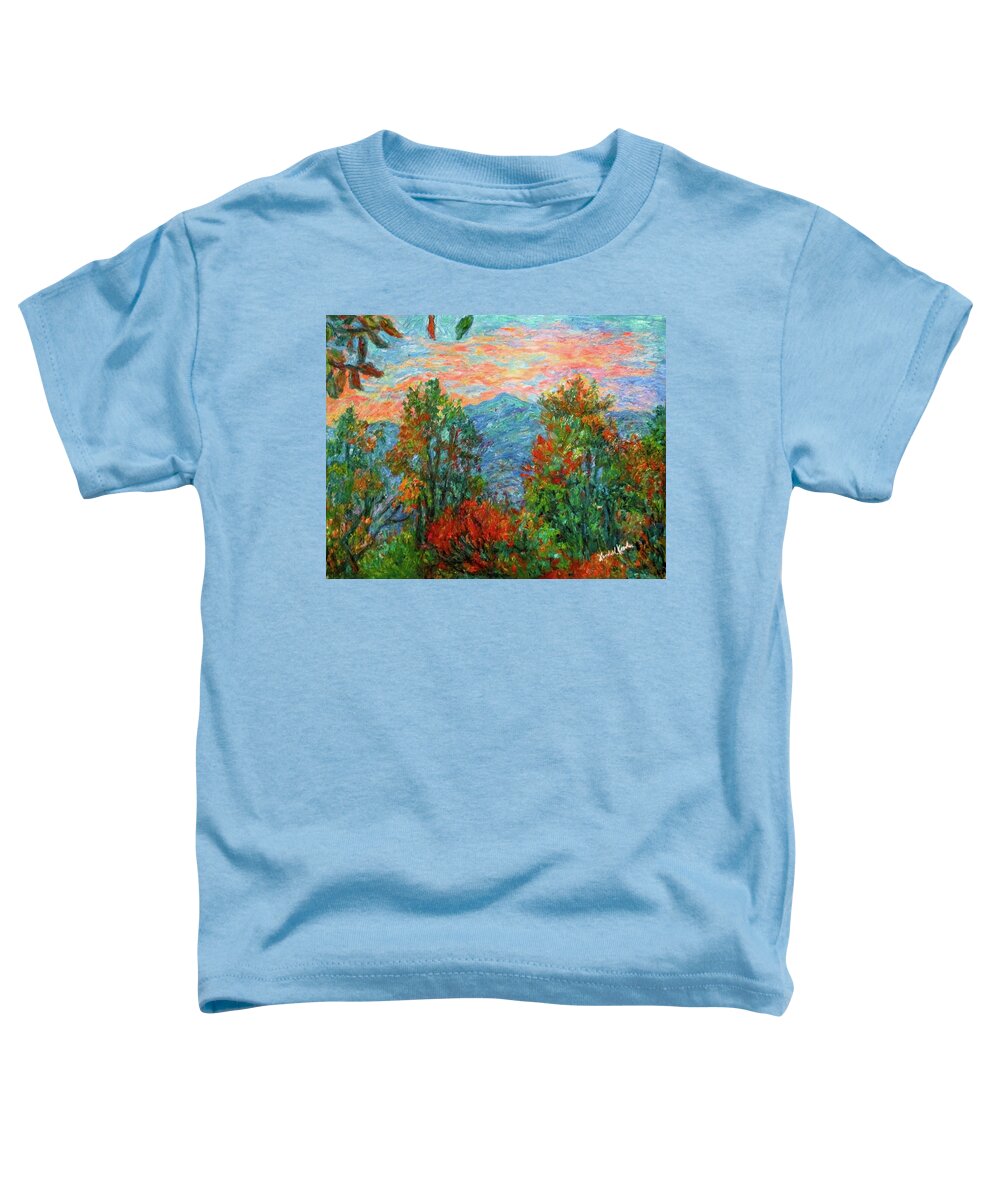 Porter Mountain Toddler T-Shirt featuring the painting Porter Mountain in Fall by Kendall Kessler