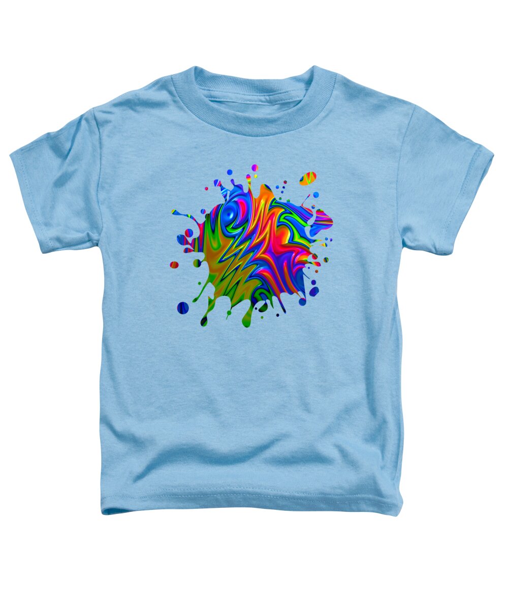 Rainbow Toddler T-Shirt featuring the digital art Psychedelic Rainbow Fractal by Becky Herrera