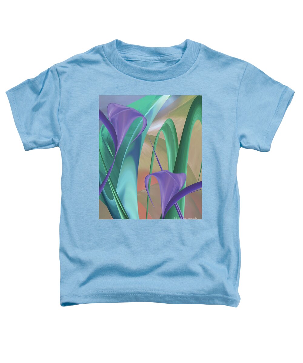 Calla Lily Toddler T-Shirt featuring the digital art Purple Calla Lilies by Jacqueline Shuler