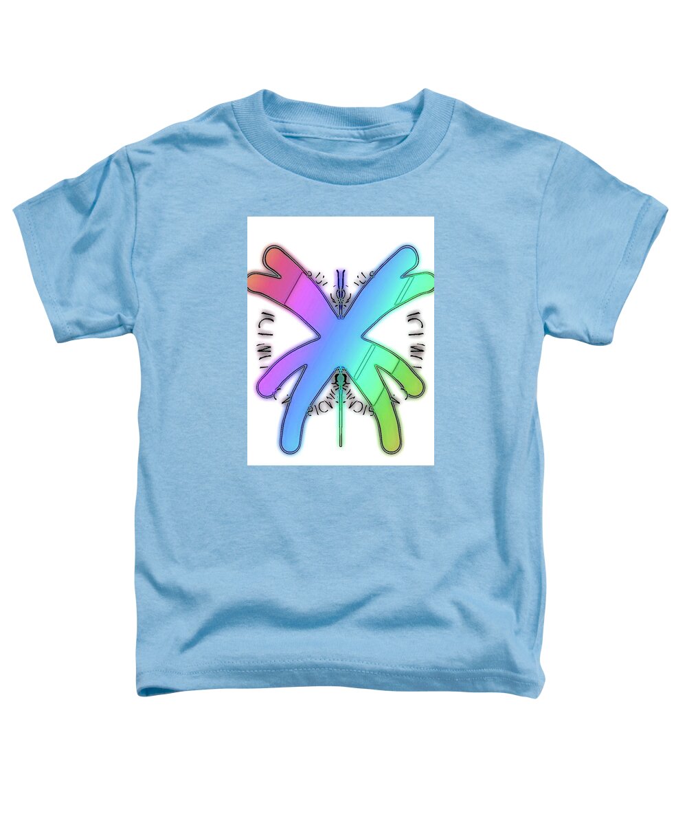  Toddler T-Shirt featuring the digital art Rainbow Bug by Cooky Goldblatt