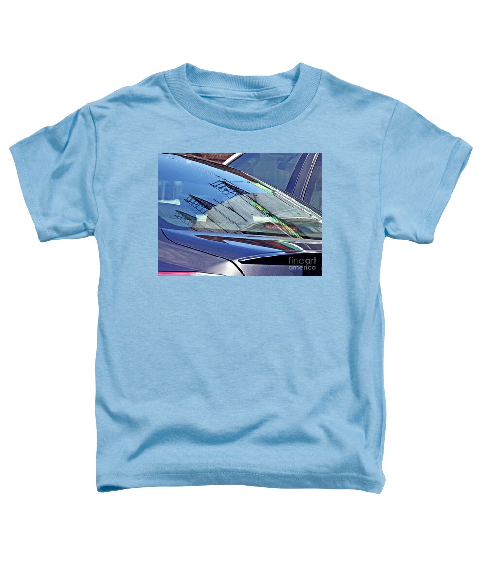 Reflections Toddler T-Shirt featuring the photograph Reflection in Traffic 4 by Sarah Loft