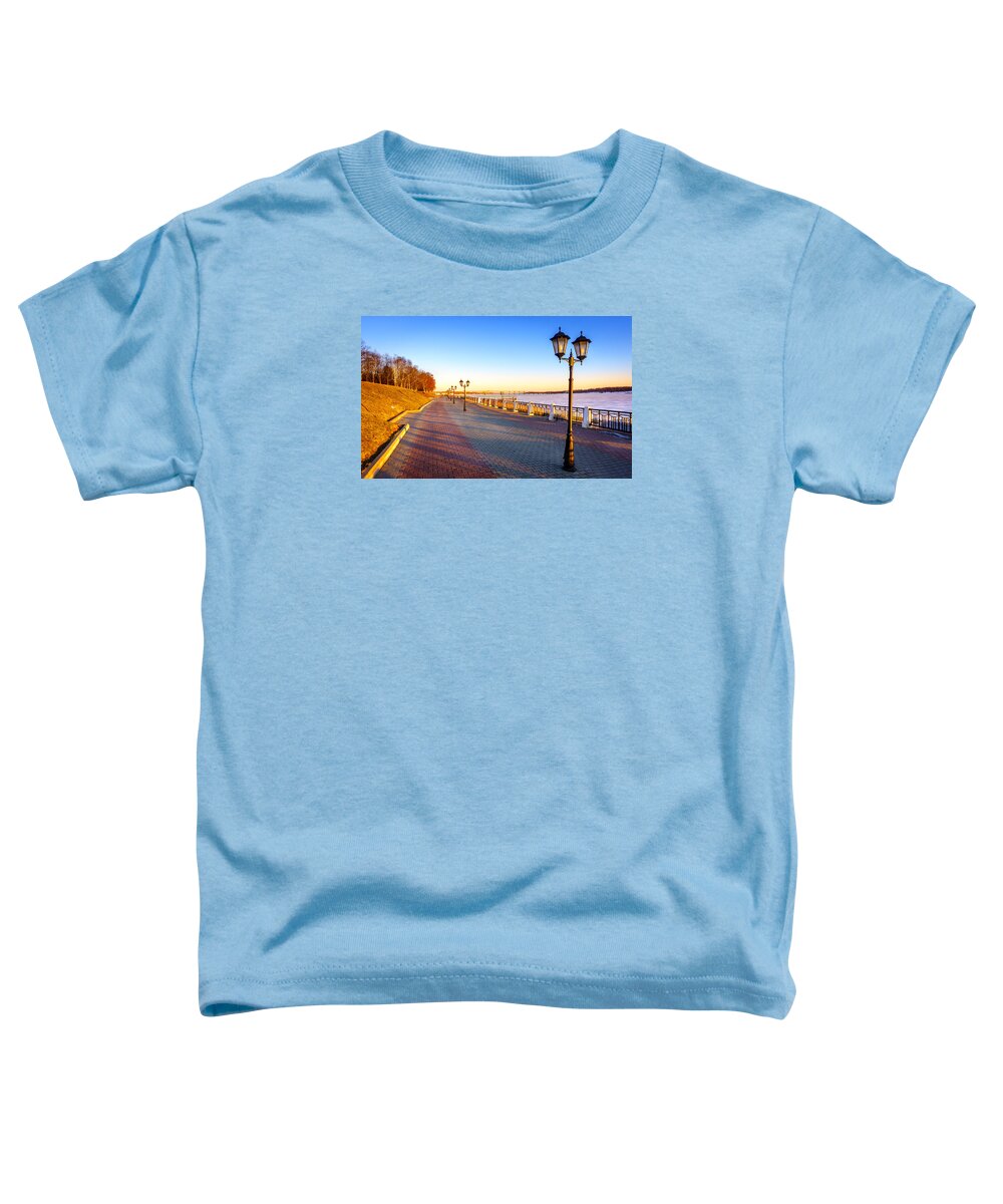 Kostroma Toddler T-Shirt featuring the photograph Riverwalk along the Volga River by Alexey Stiop