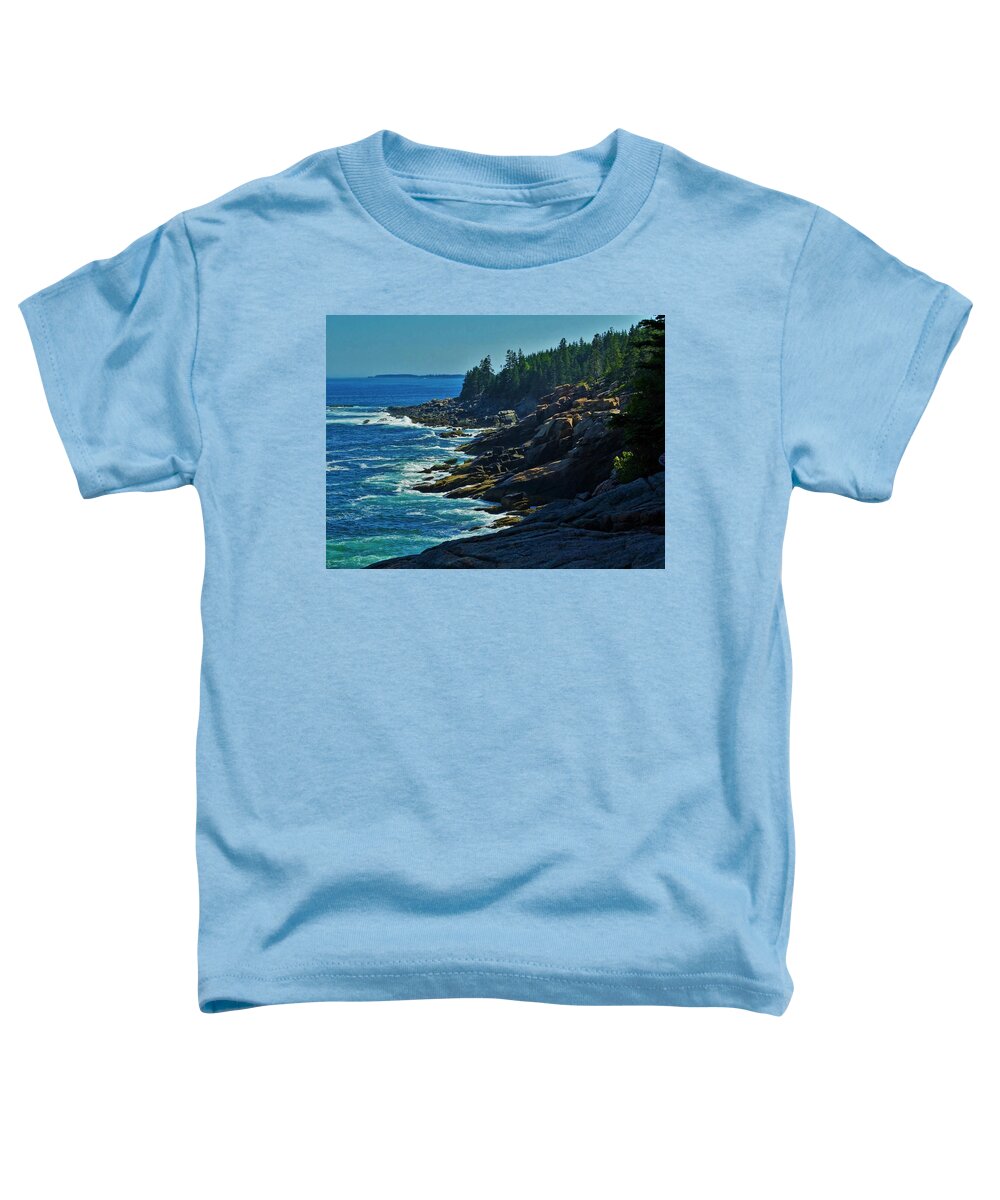Rockport Toddler T-Shirt featuring the photograph Rockport Shoreline by Lisa Dunn