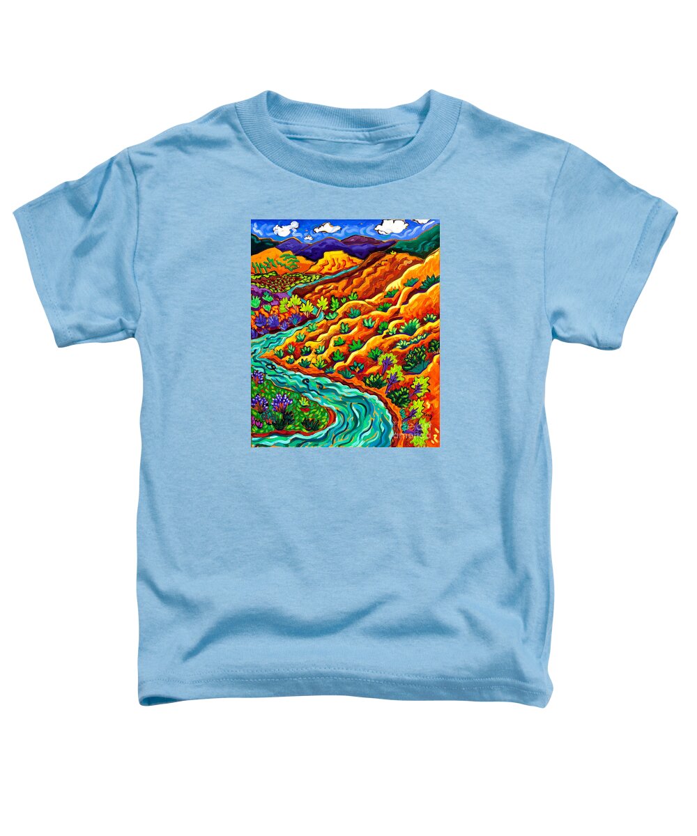 Rio Grande Toddler T-Shirt featuring the painting Running Rio by Cathy Carey