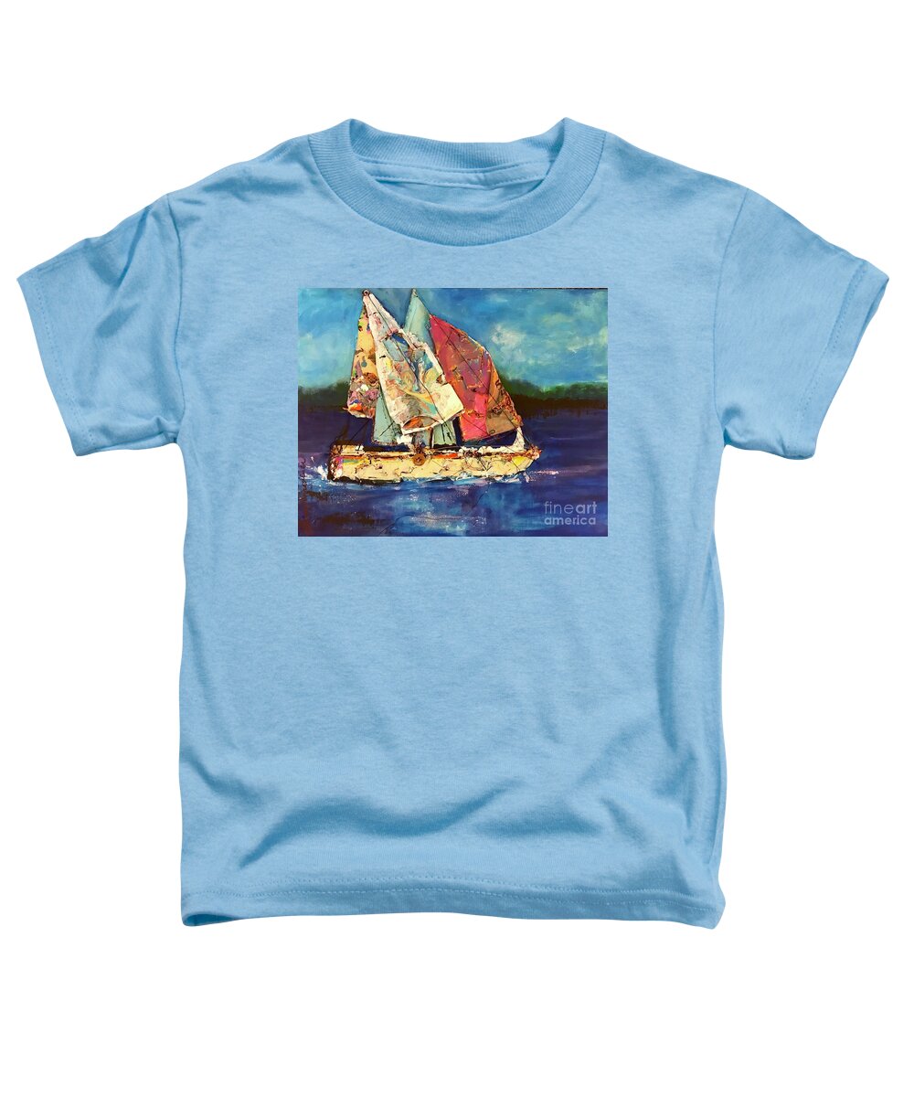 Boating Toddler T-Shirt featuring the painting Sails Away by Sherry Harradence