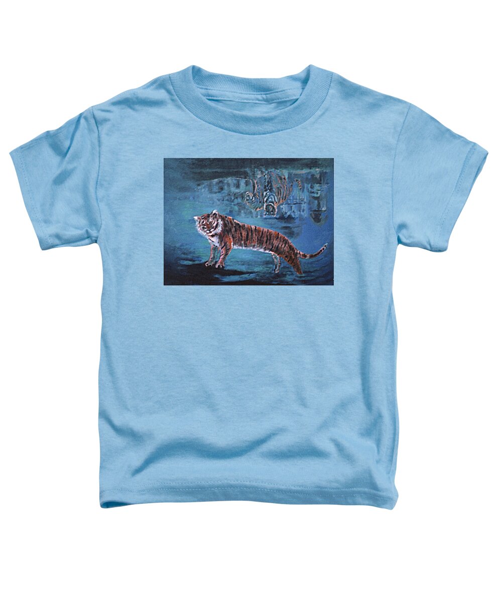 Tiger Toddler T-Shirt featuring the painting Salvato dalle acque by Enrico Garff