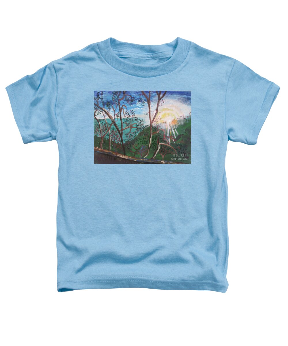 Sunrise Toddler T-Shirt featuring the painting Sariska Sunrise by Jennylynd James