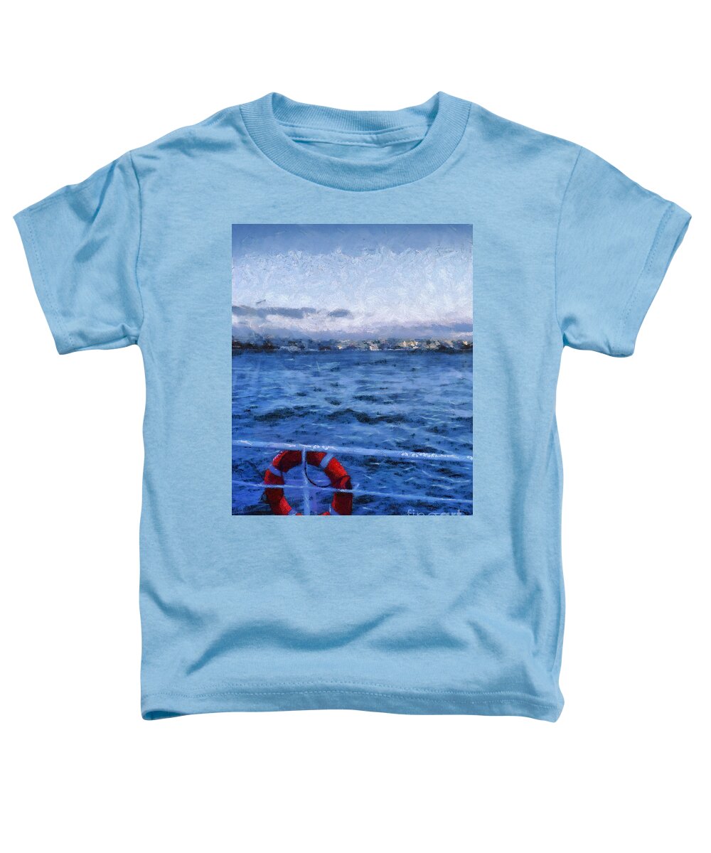 Painting Toddler T-Shirt featuring the painting Seascape by Dimitar Hristov