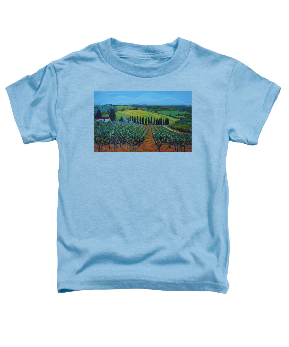 Sunny Toddler T-Shirt featuring the painting SenTrees of the Grapes by Amy Ferrari