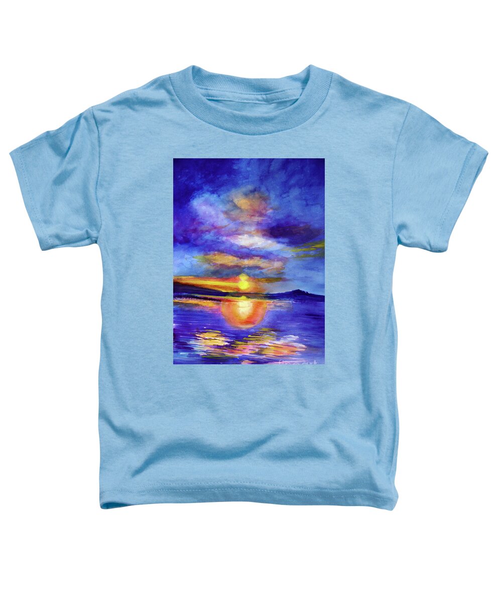Water Toddler T-Shirt featuring the painting Setting by Allison Ashton