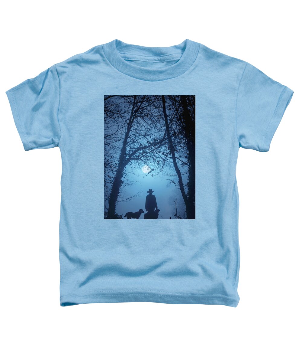 Dogs Toddler T-Shirt featuring the photograph Shepherd and his Dogs along the river Tamar by Maggie Mccall