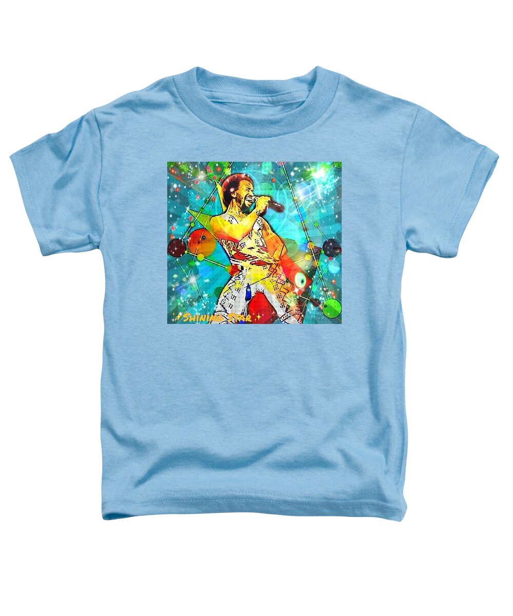 Digital Art Portrait Of Maurice White Toddler T-Shirt featuring the digital art Shining Star by Karen Buford