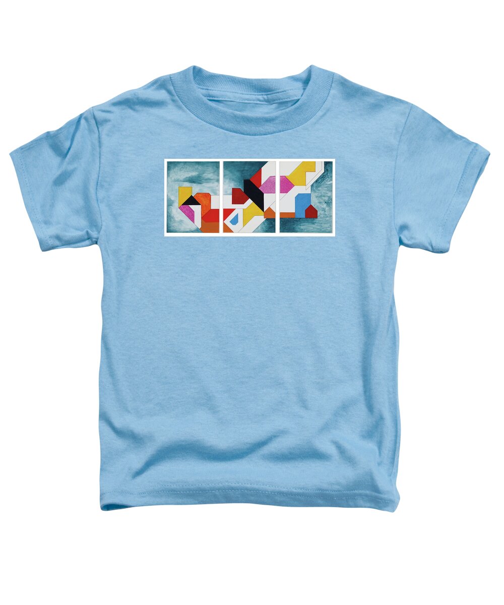 Abstract Toddler T-Shirt featuring the painting Sinfonia del Universo Triptic by Willy Wiedmann