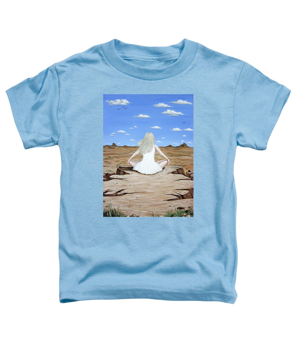 Girl Toddler T-Shirt featuring the painting Sittin' On The Edge by Lance Headlee