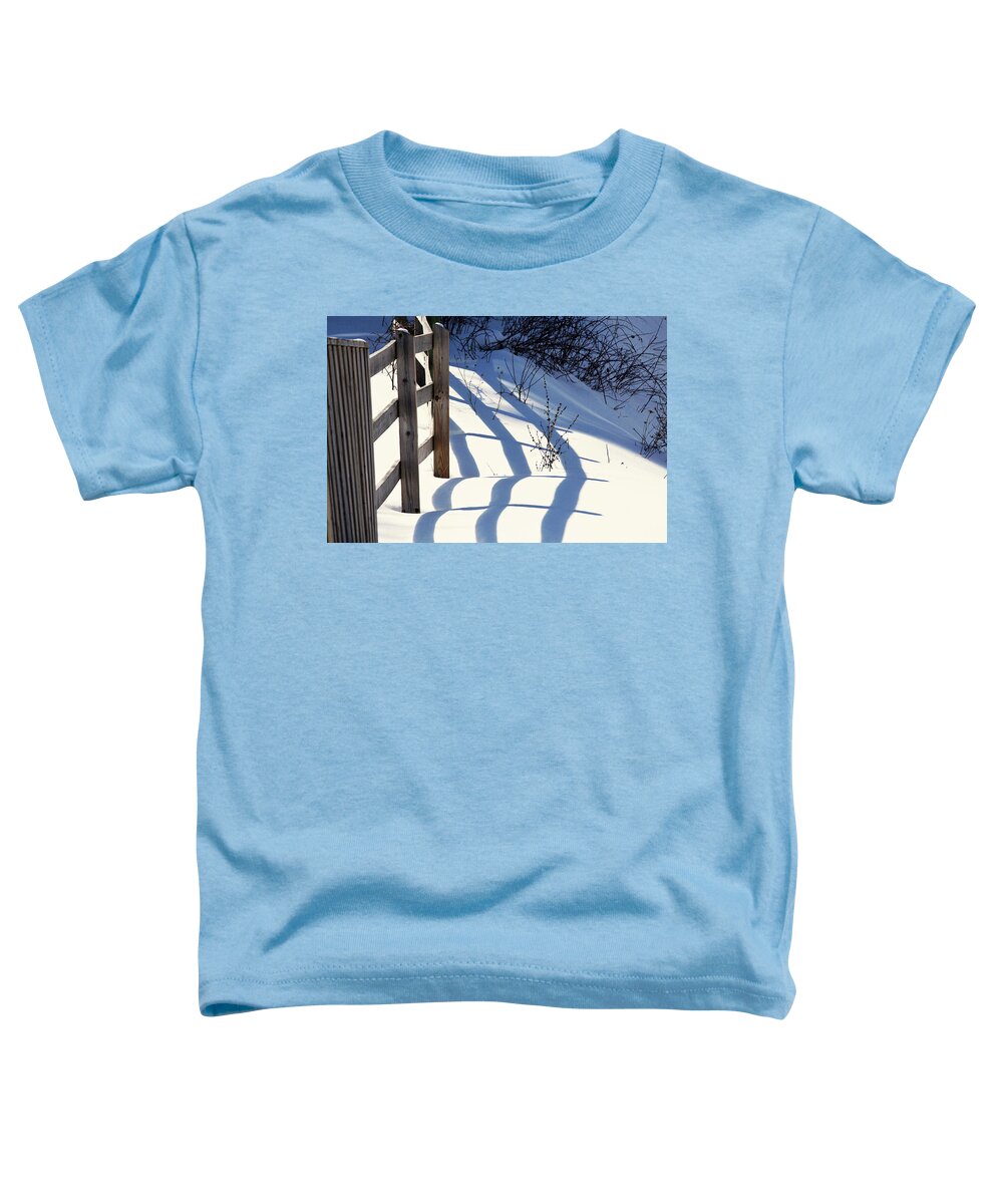 Snow Toddler T-Shirt featuring the photograph Snow, Sun and Shadows by Tatiana Travelways