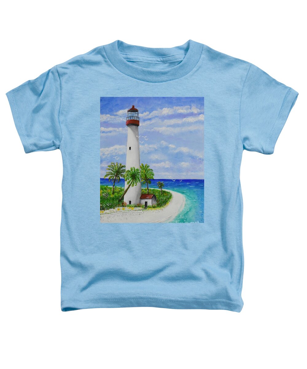 Light House Toddler T-Shirt featuring the painting Somewhere beautiful by Melvin Turner