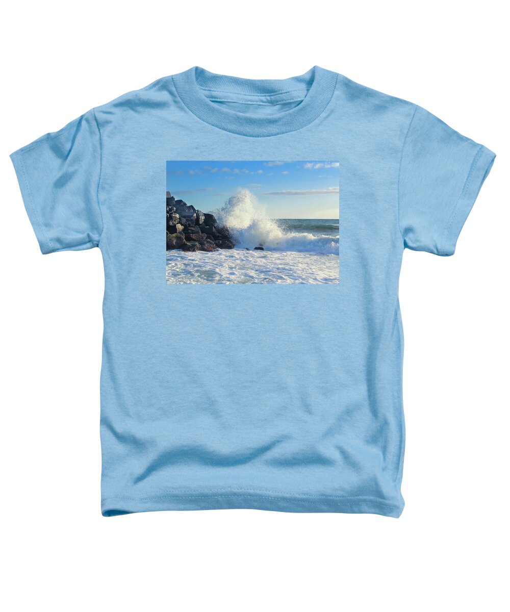 Wave Toddler T-Shirt featuring the photograph Splish Splash by Alison Frank