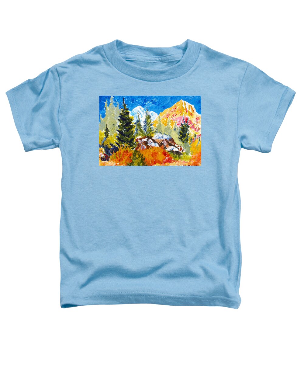 Springtime Toddler T-Shirt featuring the painting Spring in the Rockies by Walt Brodis