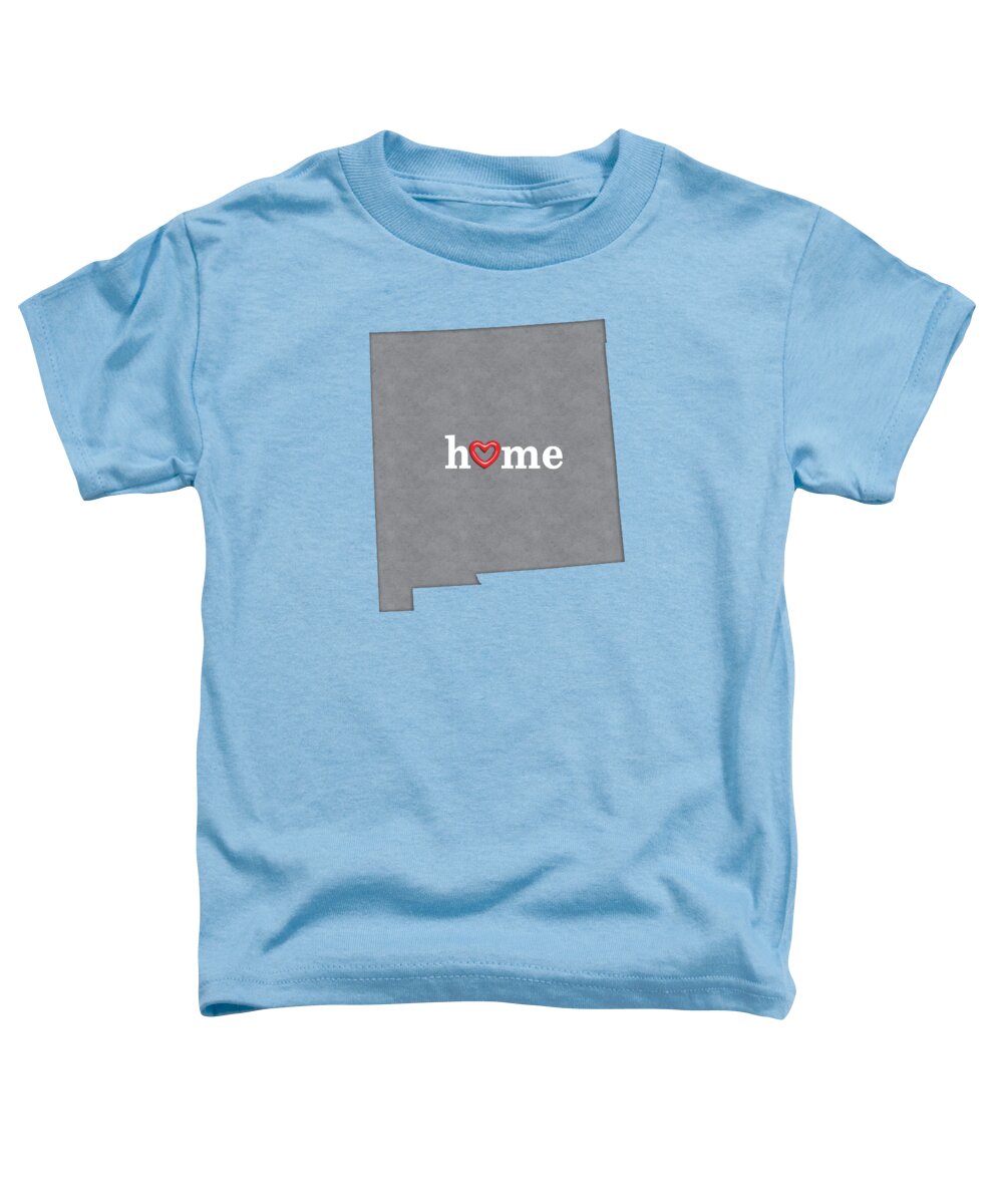 New Mexico Toddler T-Shirt featuring the painting State Map Outline NEW MEXICO with Heart in Home by Elaine Plesser