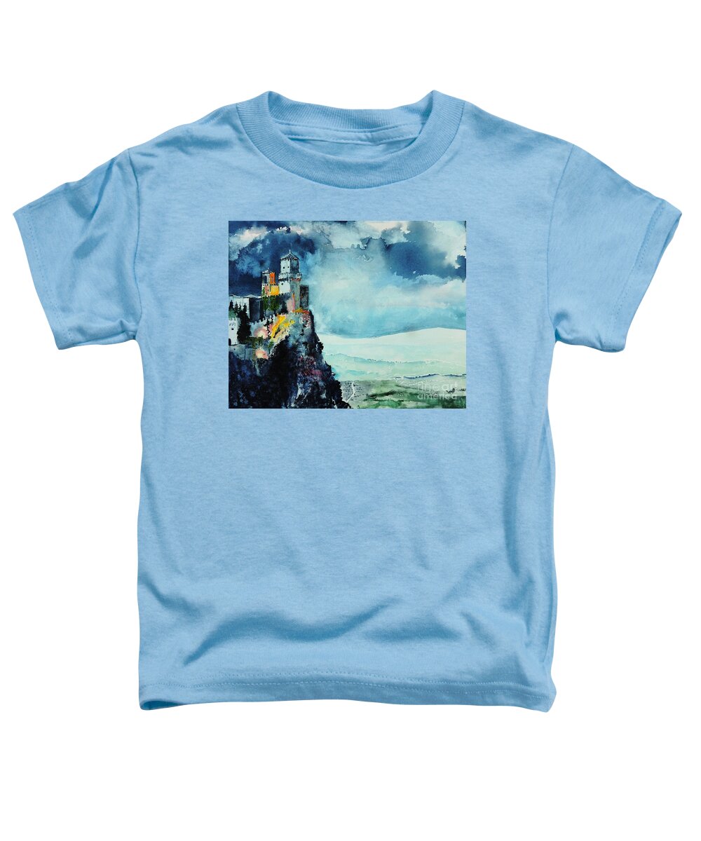 Storm Toddler T-Shirt featuring the painting Storm the Castle by Tom Riggs