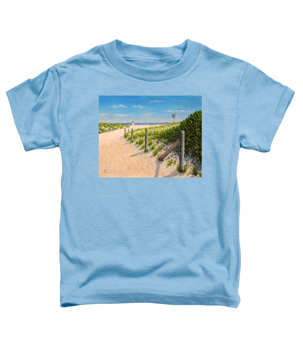 Beach Scene Toddler T-Shirt featuring the painting Summer 12-28-13 by Joe Bergholm