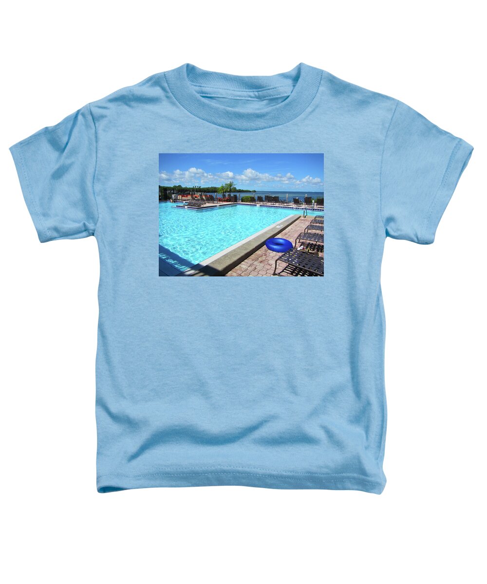 Swimming Toddler T-Shirt featuring the photograph Swimming Pool and Ocean by Marilyn Hunt