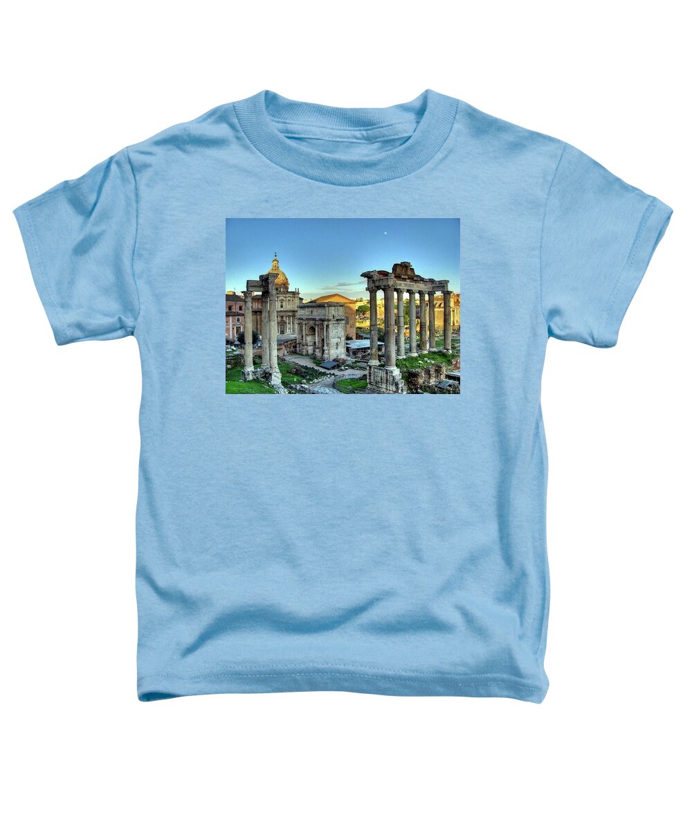 Temple Toddler T-Shirt featuring the painting Temple of Saturn by Troy Caperton