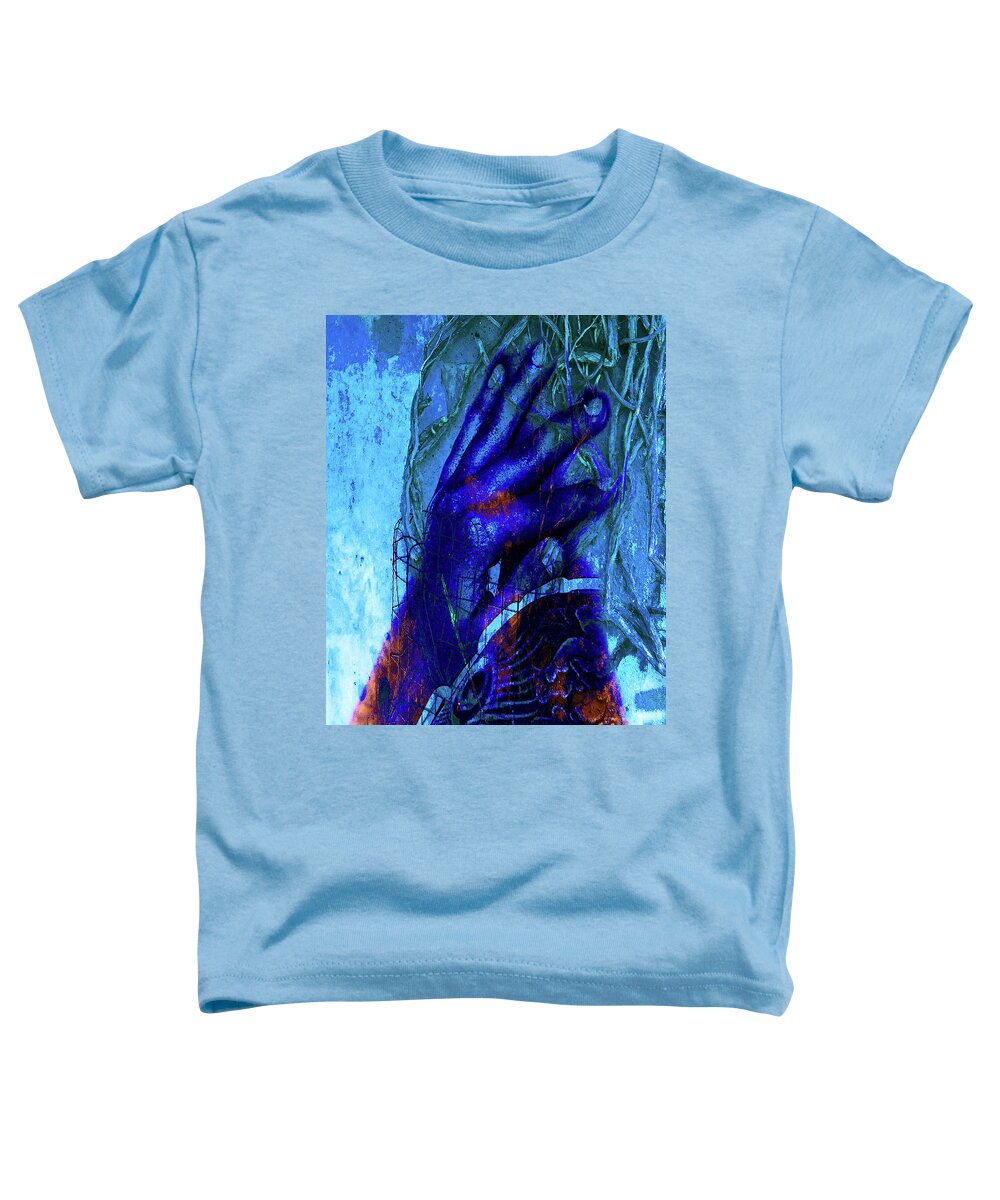 Hand Toddler T-Shirt featuring the photograph The blue hand by Gabi Hampe