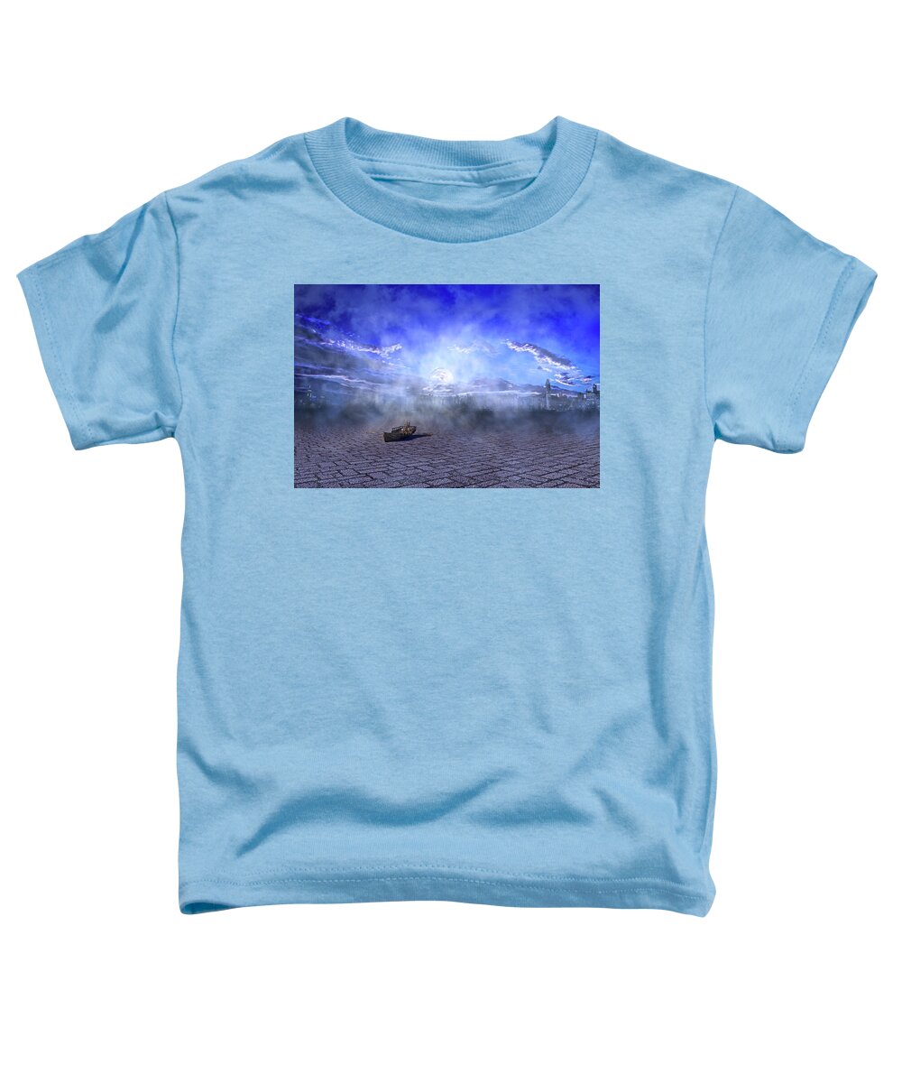 Skeleton Toddler T-Shirt featuring the digital art The City Sleeps to Hide by Betsy Knapp