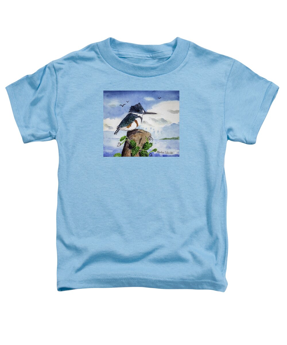 Bird Toddler T-Shirt featuring the painting The Fisher Queen by Marlene Schwartz Massey