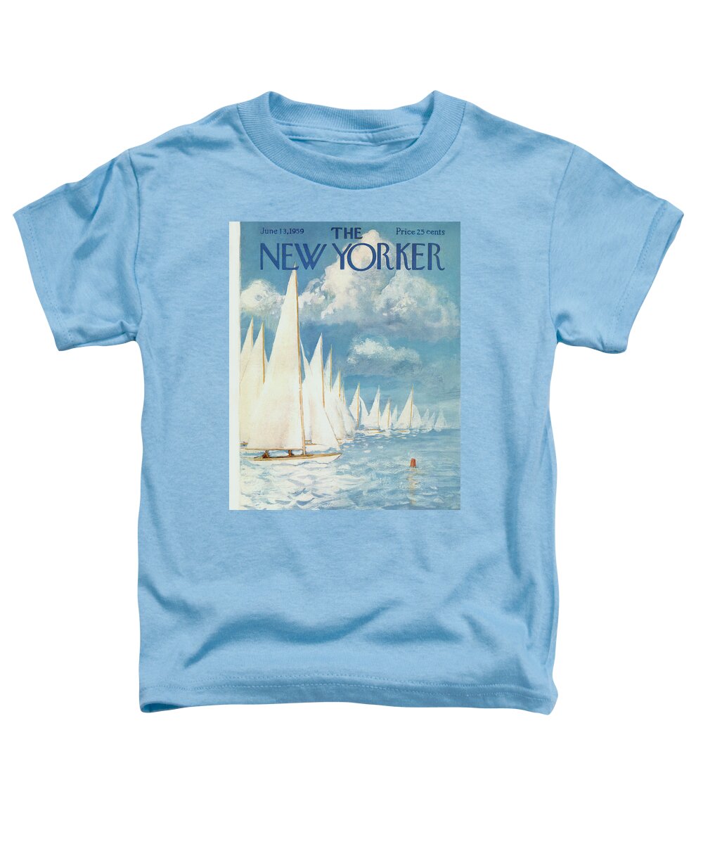 Arthur Toddler T-Shirt featuring the painting New Yorker Cover - June 13th, 1959 by Arthur Getz