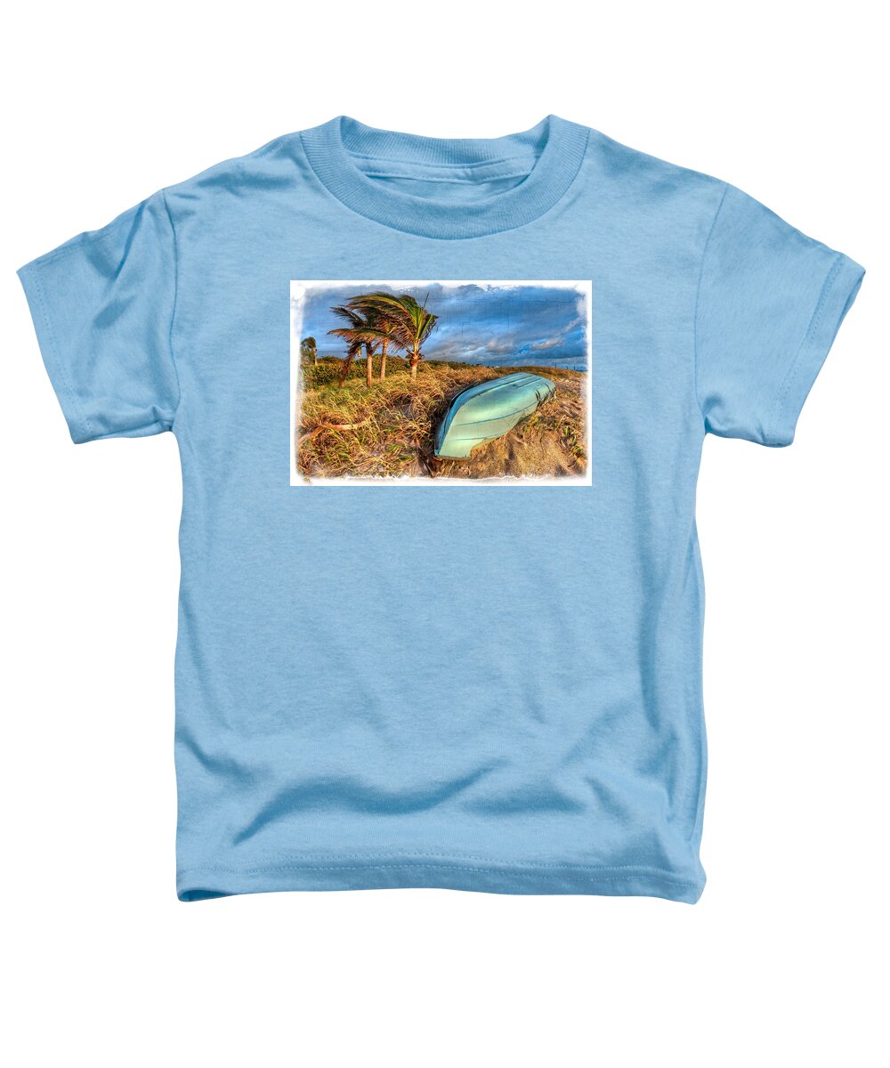 Boats Toddler T-Shirt featuring the photograph The Old Blue Boat by Debra and Dave Vanderlaan