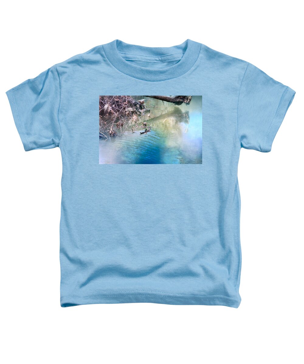 Ducks Toddler T-Shirt featuring the photograph The Rainbow Reflection by Theresa Campbell