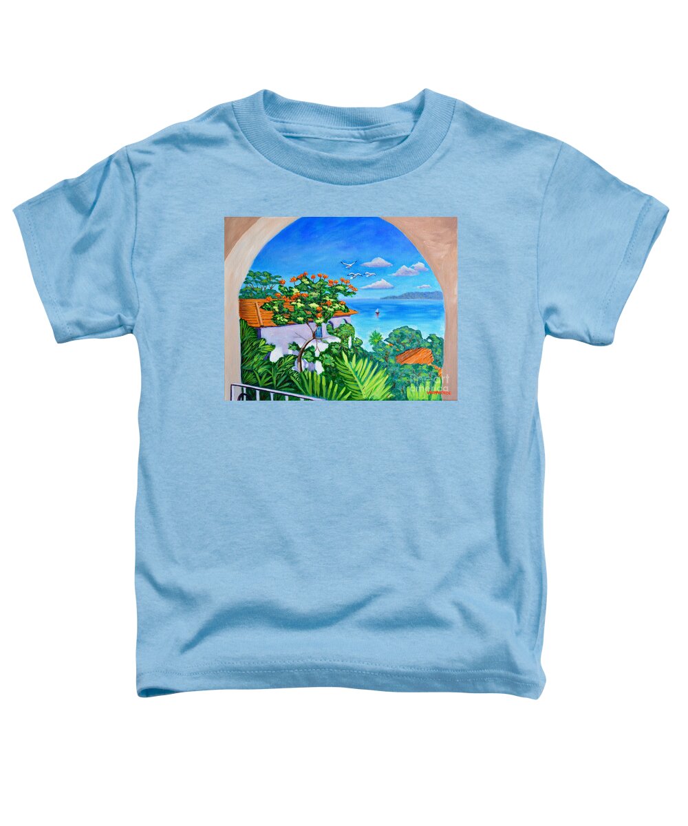 Seascape Toddler T-Shirt featuring the painting The View From A Window by Laura Forde
