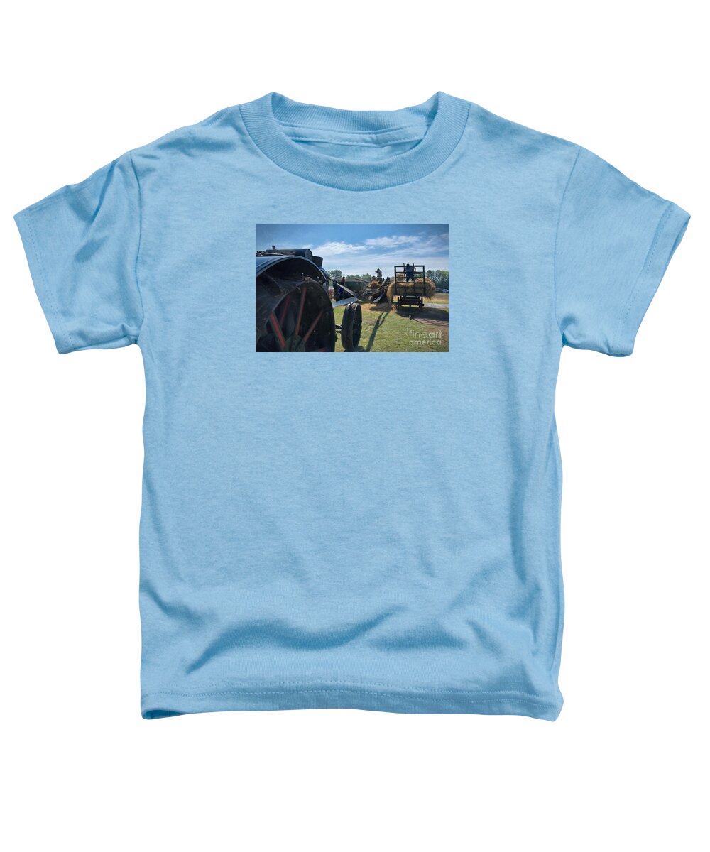 Steam Engines Toddler T-Shirt featuring the photograph Threshing Grain by David Arment