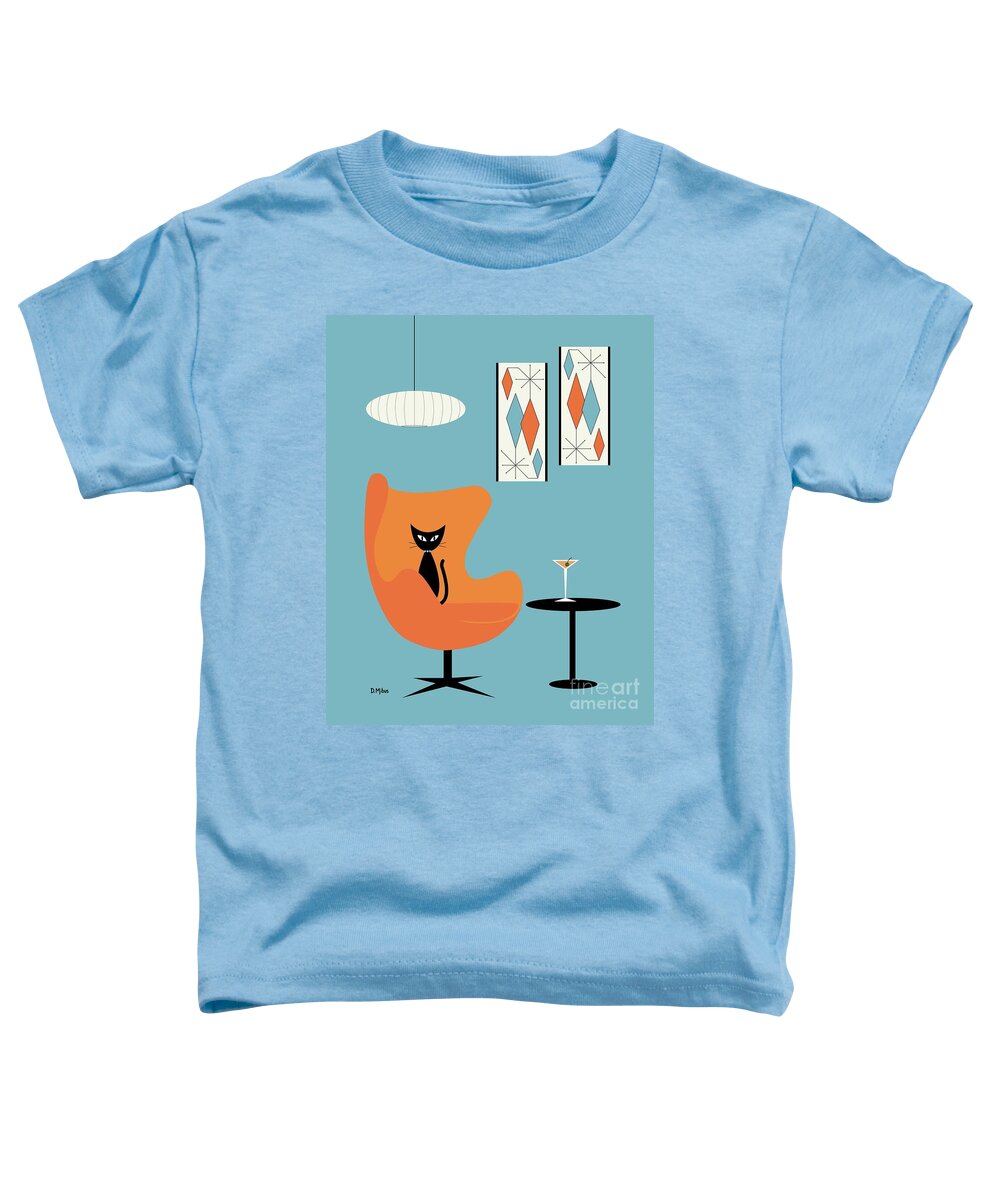 Cat Toddler T-Shirt featuring the digital art Turquoise Room by Donna Mibus