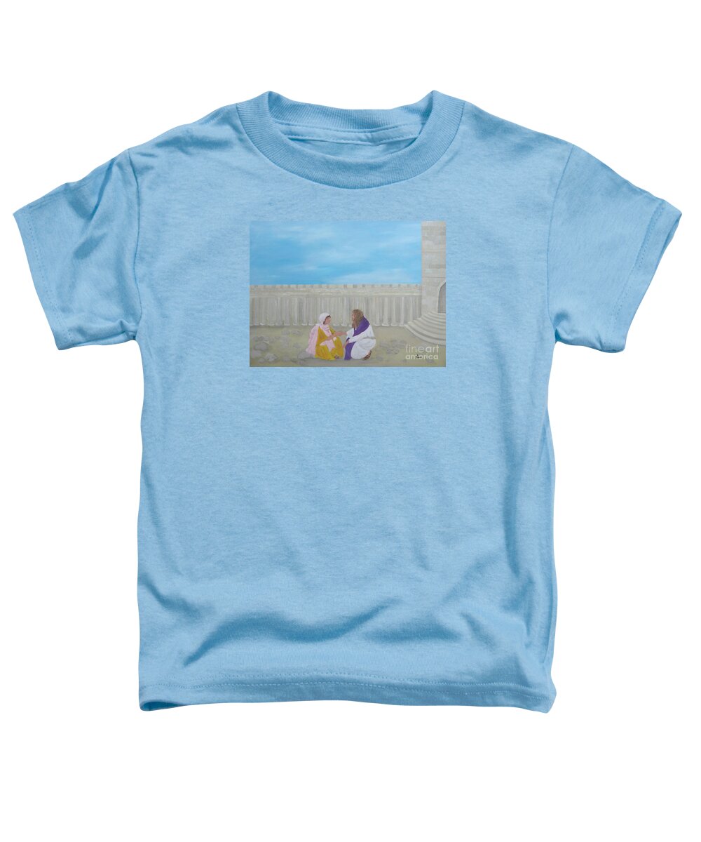 Jesus Toddler T-Shirt featuring the painting Unconditional Love by Karen Jane Jones