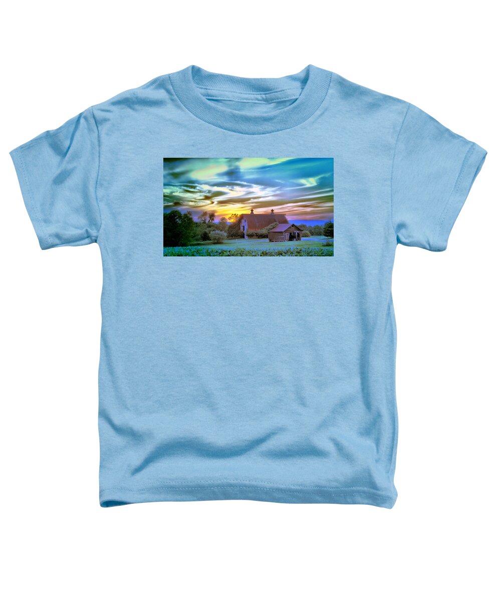 Barn Toddler T-Shirt featuring the photograph Under The Fading Sun by Mark Fuller