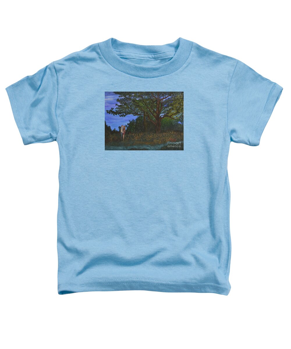Oak Toddler T-Shirt featuring the painting Under the Oak Tree by Aicy Karbstein