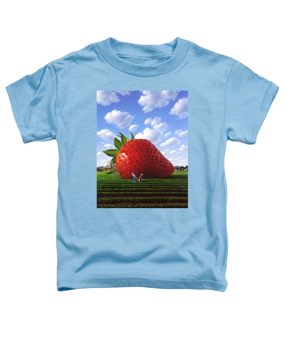 Strawberry Toddler T-Shirt featuring the painting Unexpected Growth by Jerry LoFaro