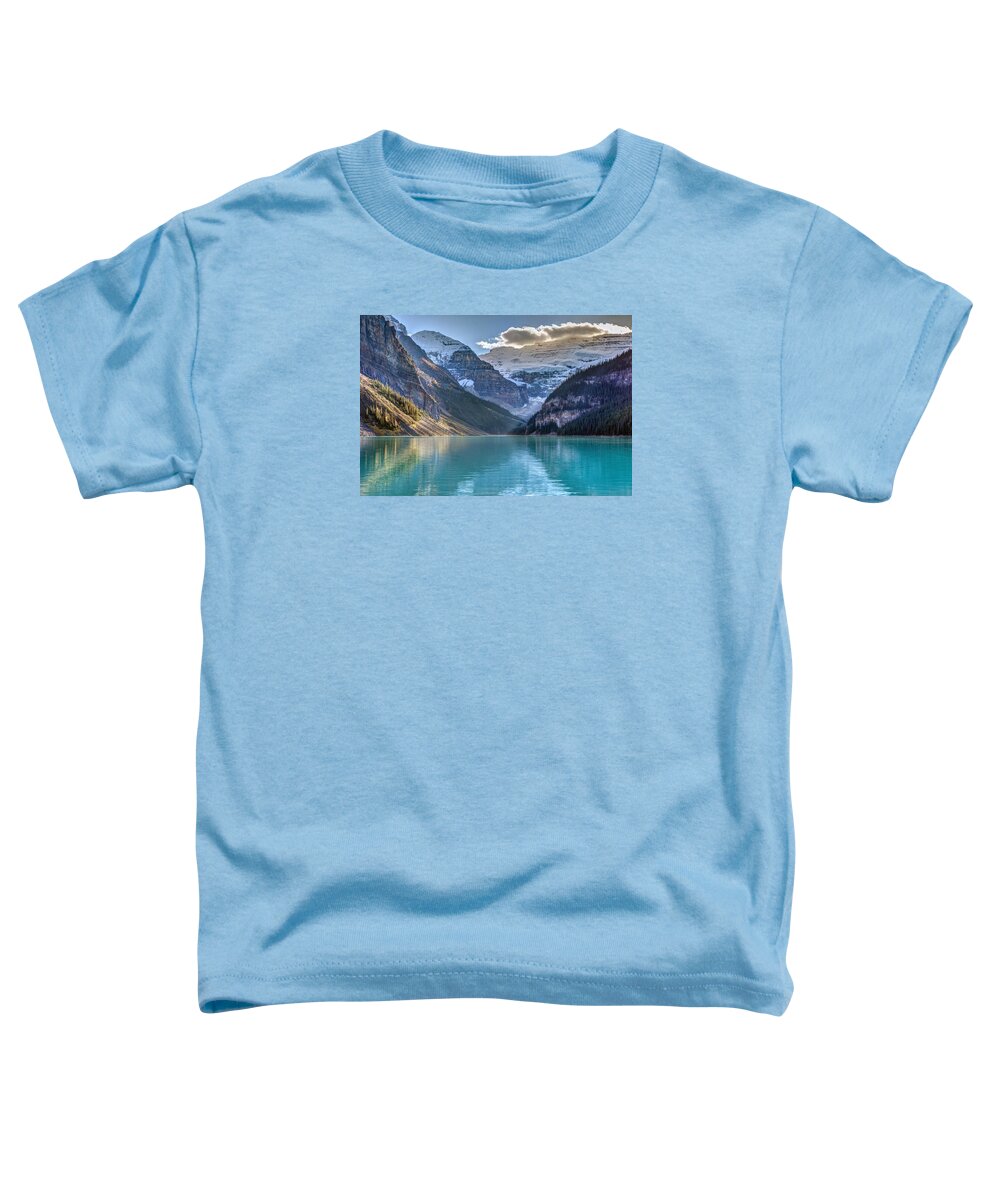 5dsr Toddler T-Shirt featuring the photograph Victoria Glacier reflection by Pierre Leclerc Photography