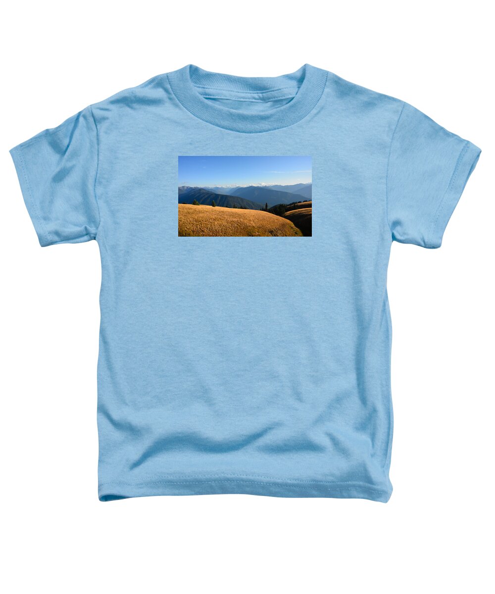 Clouds Toddler T-Shirt featuring the photograph View of Olympics from Hurricane Ridge by Ronda Broatch
