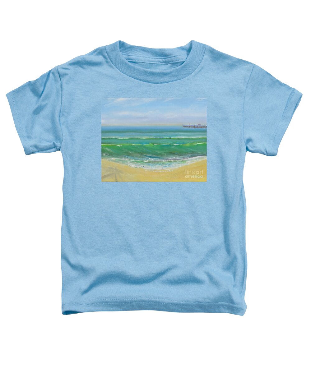 San Clemente Toddler T-Shirt featuring the painting View to the Pier by Mary Scott