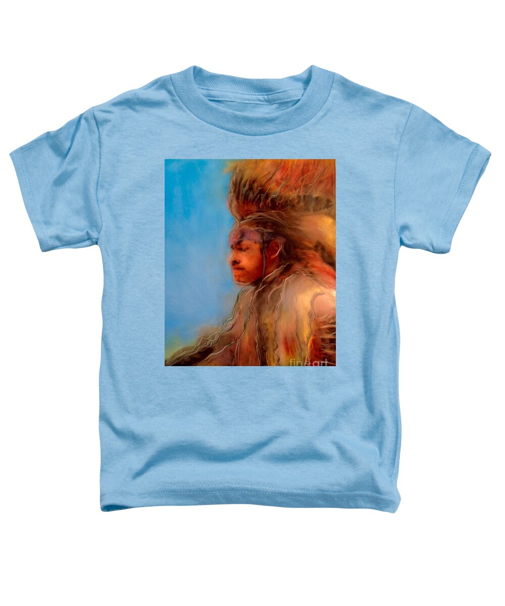  Toddler T-Shirt featuring the painting Wakantanka maka kin Kaye by FeatherStone Studio Julie A Miller