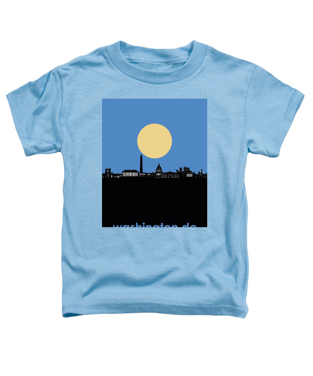 Washington Dc Toddler T-Shirt featuring the digital art Washington Dc Skyline Minimalism 4 by Bekim M